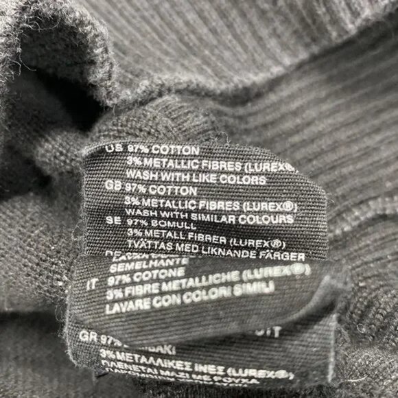 DIVIDED BY H&M BLACK AND METALLIC SILVER STRIPED DRAWSTRING WAIST SWEATER 10 - Picture 5 of 6